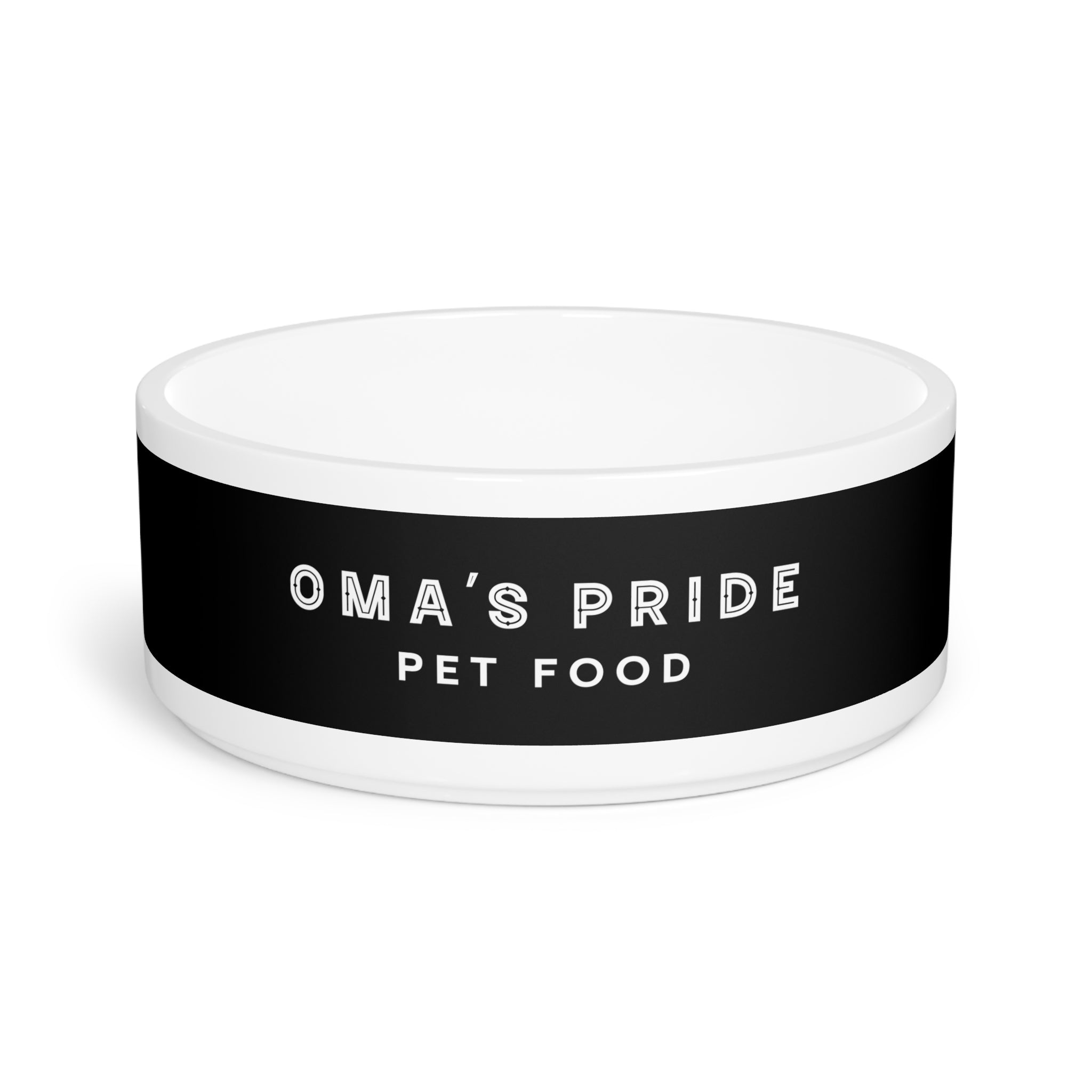 Oma's Pride Black & White Pet Food Bowl